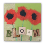 "Bloom-tiny" Mixed media 4in x 4in SOLD