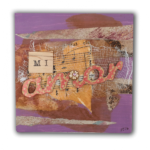 "Mi Amor-tiny" Mixed media 4in x 4in SOLD