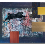 "Rabbit" Geli print collage on canvas, Mixed media, 11"x14" $90