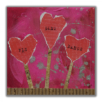 "Fly, Sing, Dance" Mixed media 8in x 8in $60
