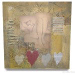 "Fragments of I Love You" Mixed media 36in x 36in Sold