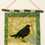 One Crow paper fabric wall hanging 10"x11"+ $50