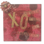 "Always Kiss Me" Mixed media 5in x 5in $30